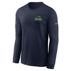 Seattle Seahawks Sideline Dri-FIT Long Sleeve T-Shirt College Navy | Nike for Sale