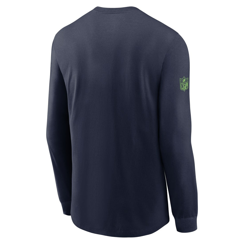 Seattle Seahawks Sideline Dri-FIT Long Sleeve T-Shirt College Navy | Nike for Sale