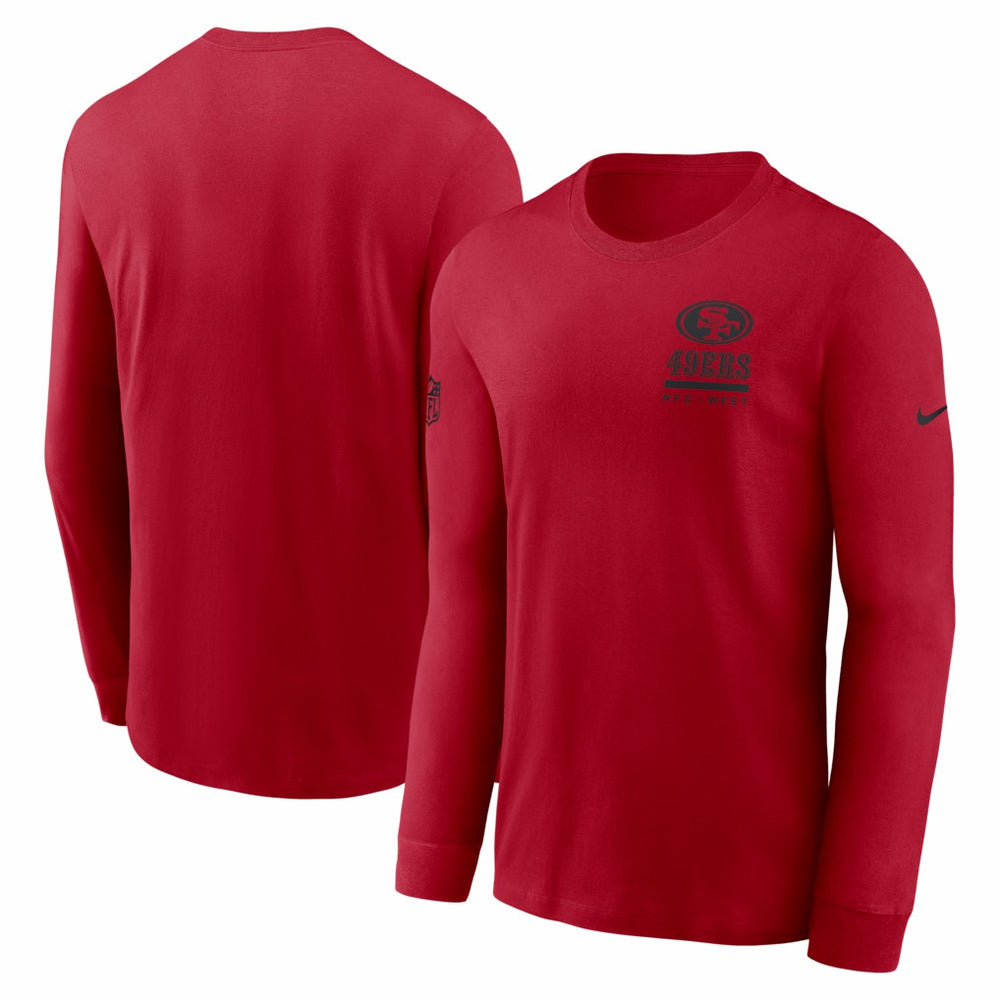 San Francisco 49ers Sideline Dri-FIT Long Sleeve T-Shirt Scarlet | Nike for Sale