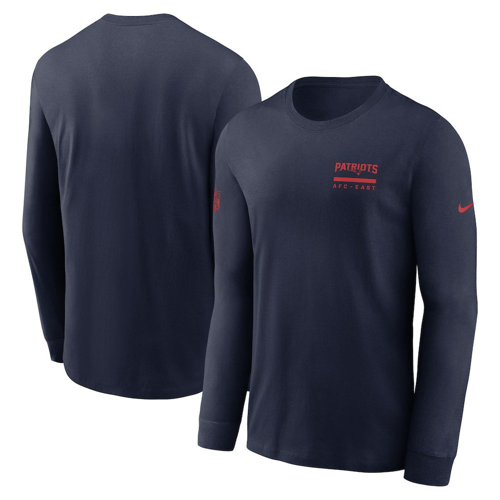 New England Patriots Sideline Dri-FIT Long Sleeve T-Shirt Navy | Nike for Sale