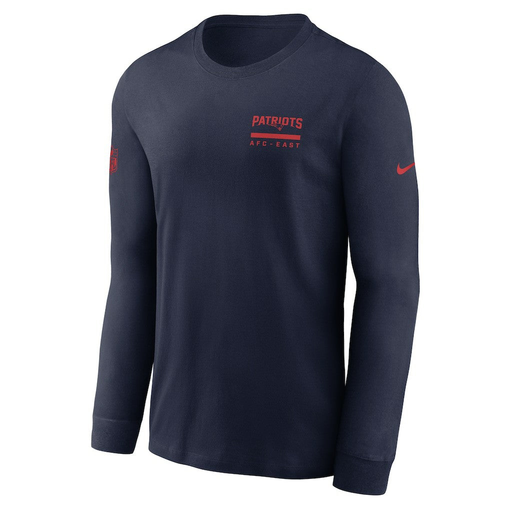 New England Patriots Sideline Dri-FIT Long Sleeve T-Shirt Navy | Nike for Sale