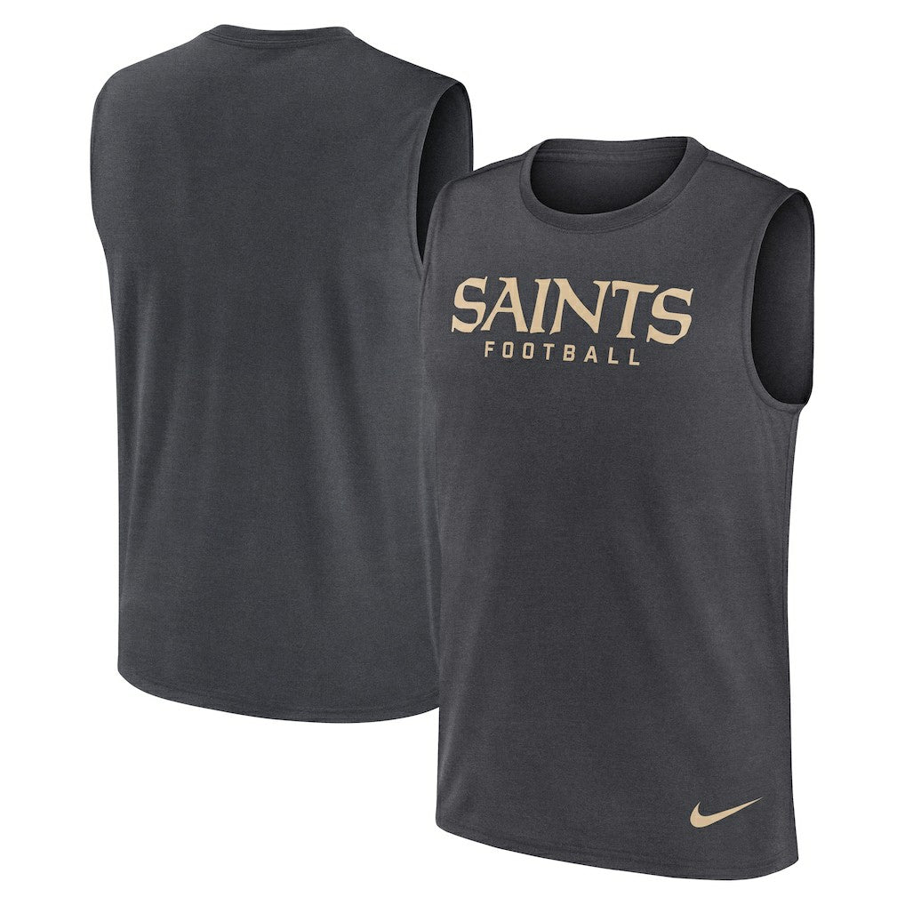 New Orleans Saints Primetime Legend Dri-FIT Muscle Tank Top Charcoal | Nike for Sale