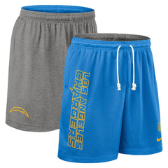 Los Angeles Chargers Sideline Reversible Dri-FIT Shorts Powder Blue | Nike for Sale