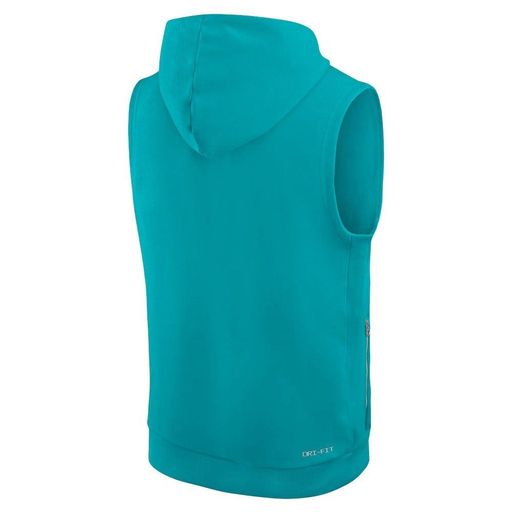 Miami Dolphins Sideline Standard Issue Dri-FIT Sleeveless Hoodie Aqua | Nike for Sale