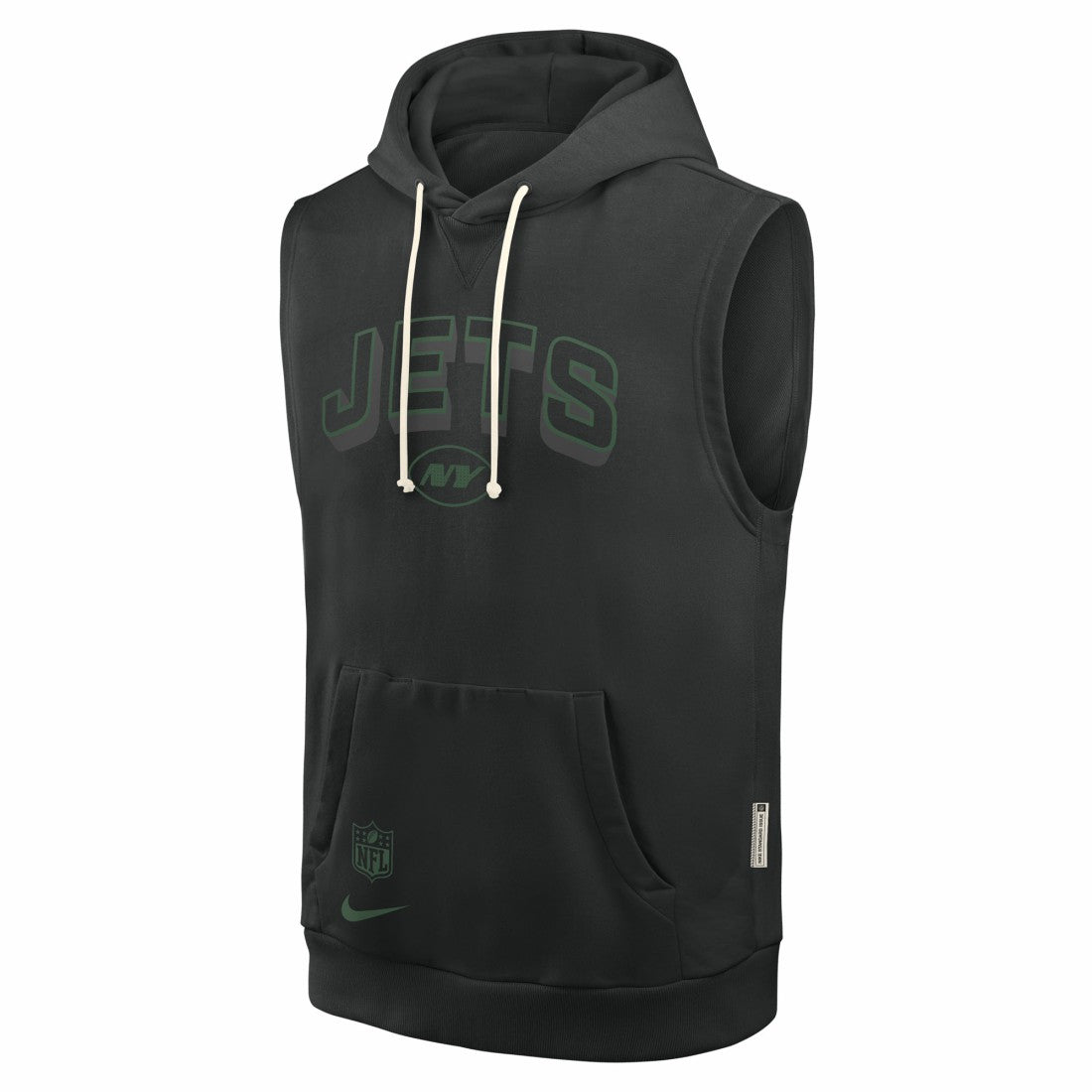 New York Jets Sideline Standard Issue Dri-FIT Sleeveless Hoodie Black | Nike for Sale