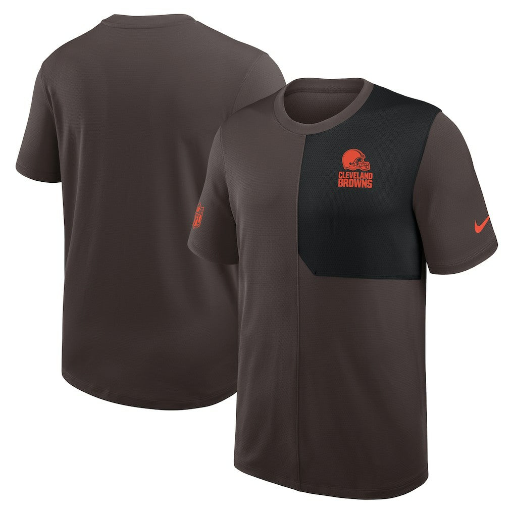 Cleveland Browns Sideline UV Dri-Fit Coach Shirt Brown | Nike for Sale