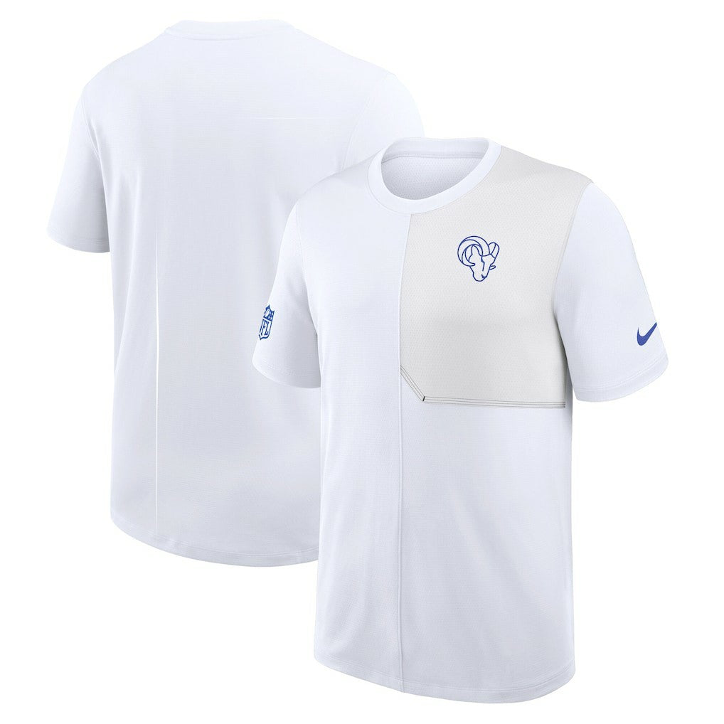 Los Angeles Rams Sideline UV Dri-Fit Coach Shirt White | Nike for Sale