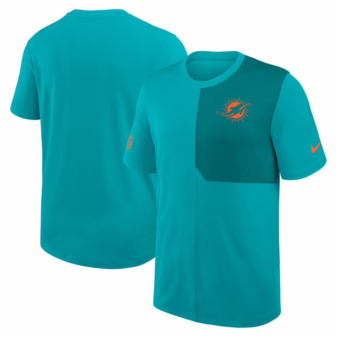 Miami Dolphins Sideline UV Dri-Fit Coach Shirt Aqua | Nike for Sale