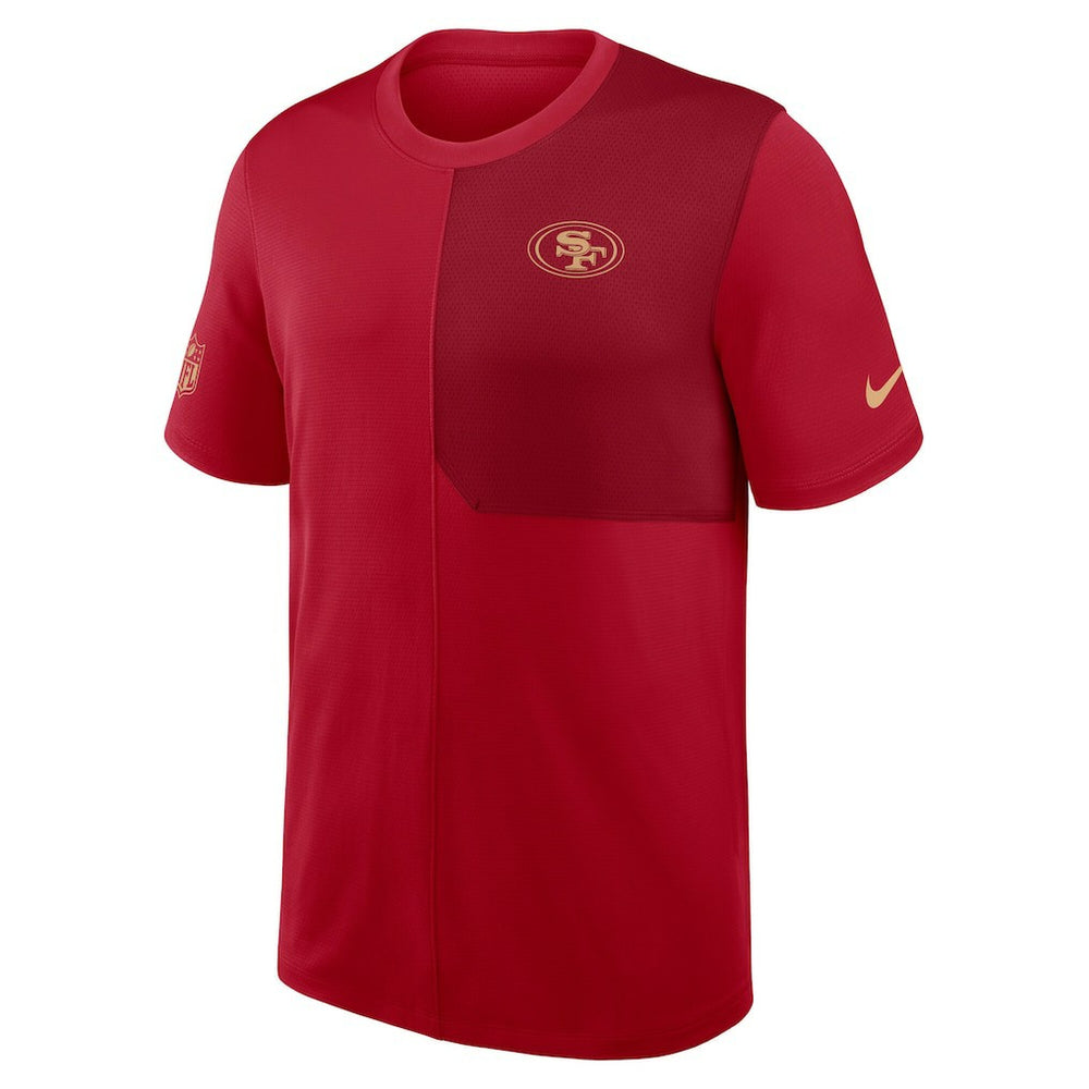 San Francisco 49ers Sideline UV Dri-Fit Coach Shirt Scarlet | Nike for Sale
