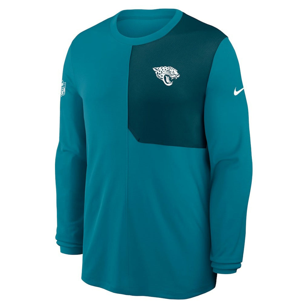 Jacksonville Jaguars Sideline Coach UV Dri-FIT Long Sleeve Shirt Teal | Nike for Sale