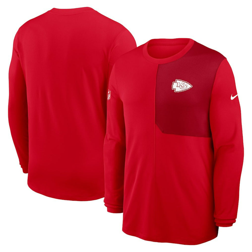 Kansas City Chiefs Sideline Coach UV Dri-FIT Long Sleeve Shirt Red | Nike for Sale