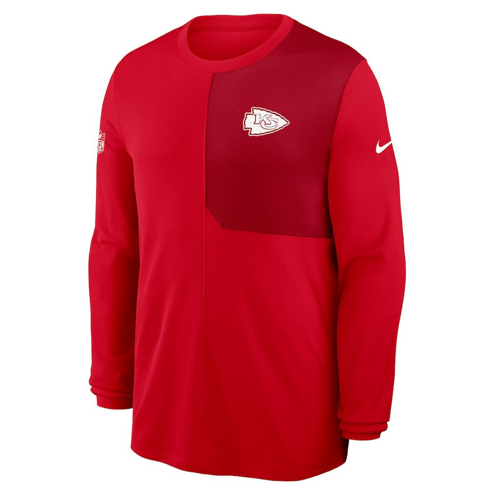 Kansas City Chiefs Sideline Coach UV Dri-FIT Long Sleeve Shirt Red | Nike for Sale