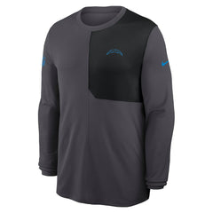 Los Angeles Chargers Sideline Coach UV Dri-FIT Long Sleeve Shirt Gray | Nike for Sale