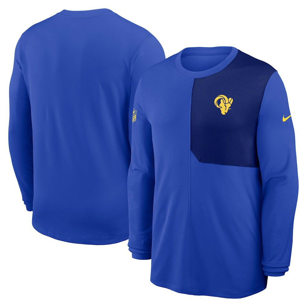 Los Angeles Rams Sideline Coach UV Dri-FIT Long Sleeve Shirt Royal | Nike for Sale
