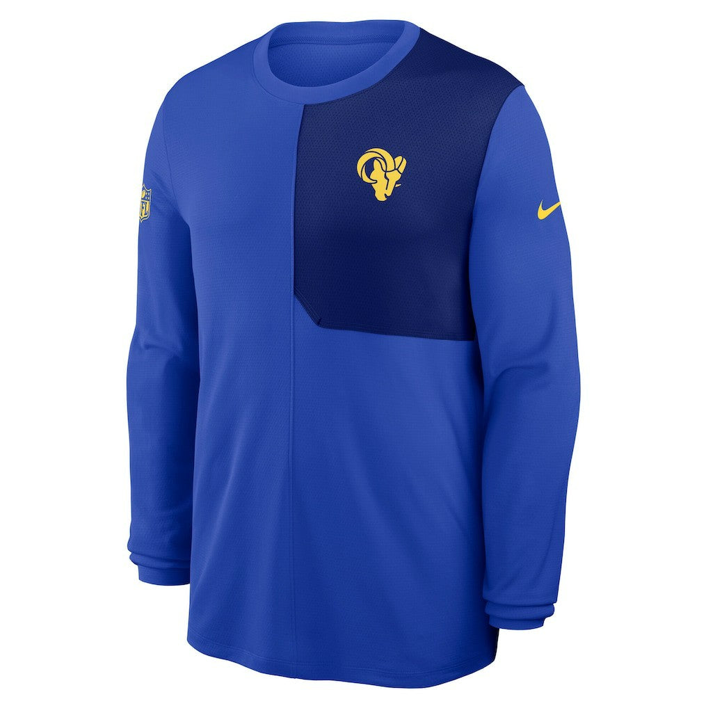 Los Angeles Rams Sideline Coach UV Dri-FIT Long Sleeve Shirt Royal | Nike for Sale
