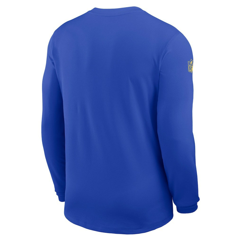 Los Angeles Rams Sideline Coach UV Dri-FIT Long Sleeve Shirt Royal | Nike for Sale