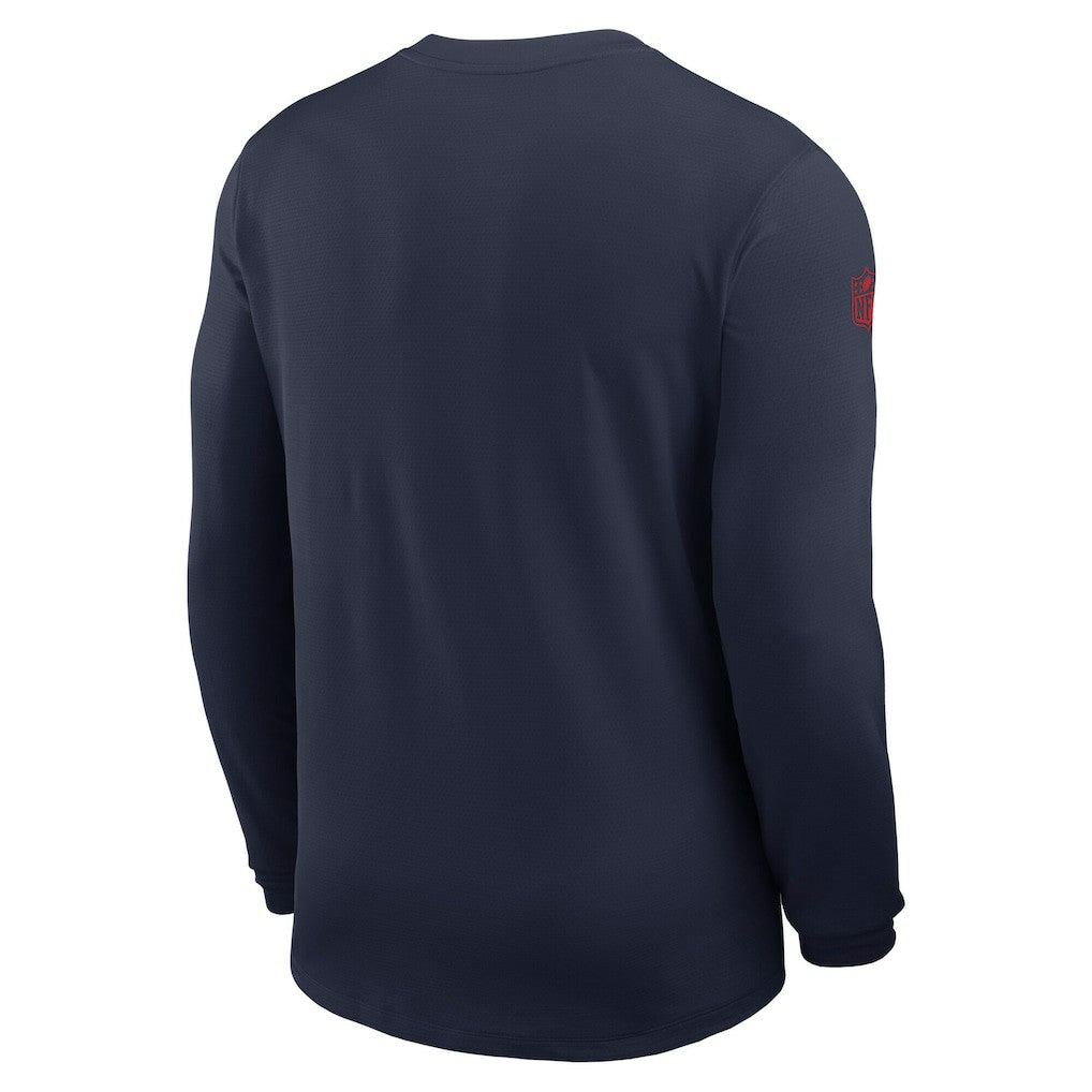 New England Patriots Sideline Coach UV Dri-FIT Long Sleeve Shirt Navy | Nike for Sale