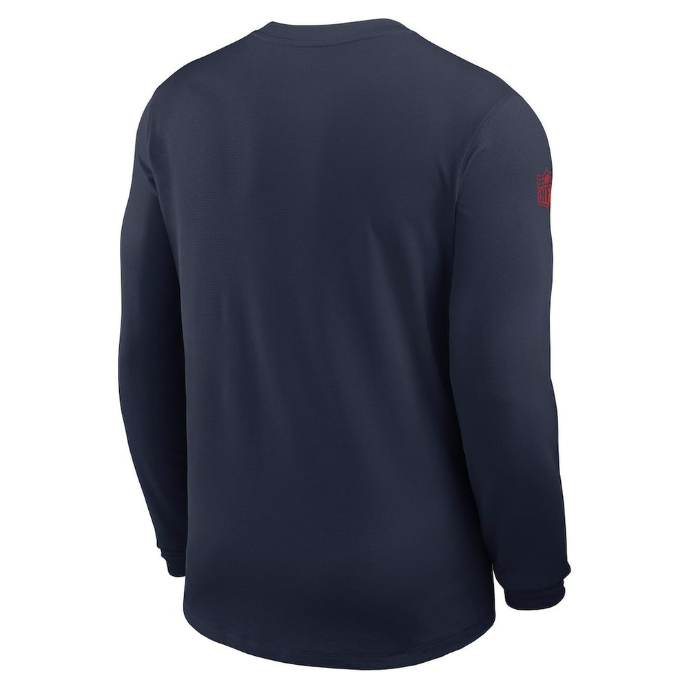 New England Patriots Sideline Coach UV Dri-FIT Long Sleeve Shirt Navy | Nike for Sale