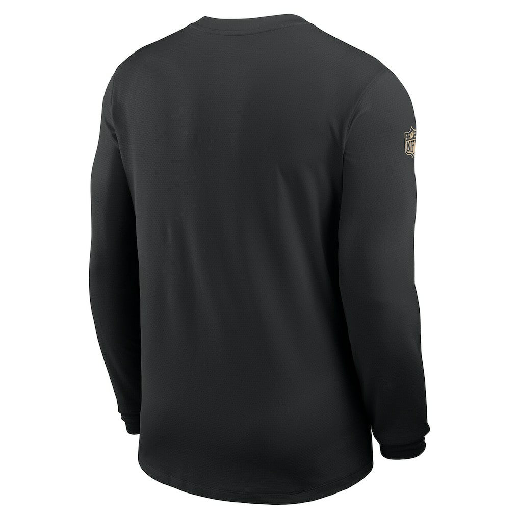 New Orleans Saints Sideline Coach UV Dri-FIT Long Sleeve Shirt Black | Nike for Sale