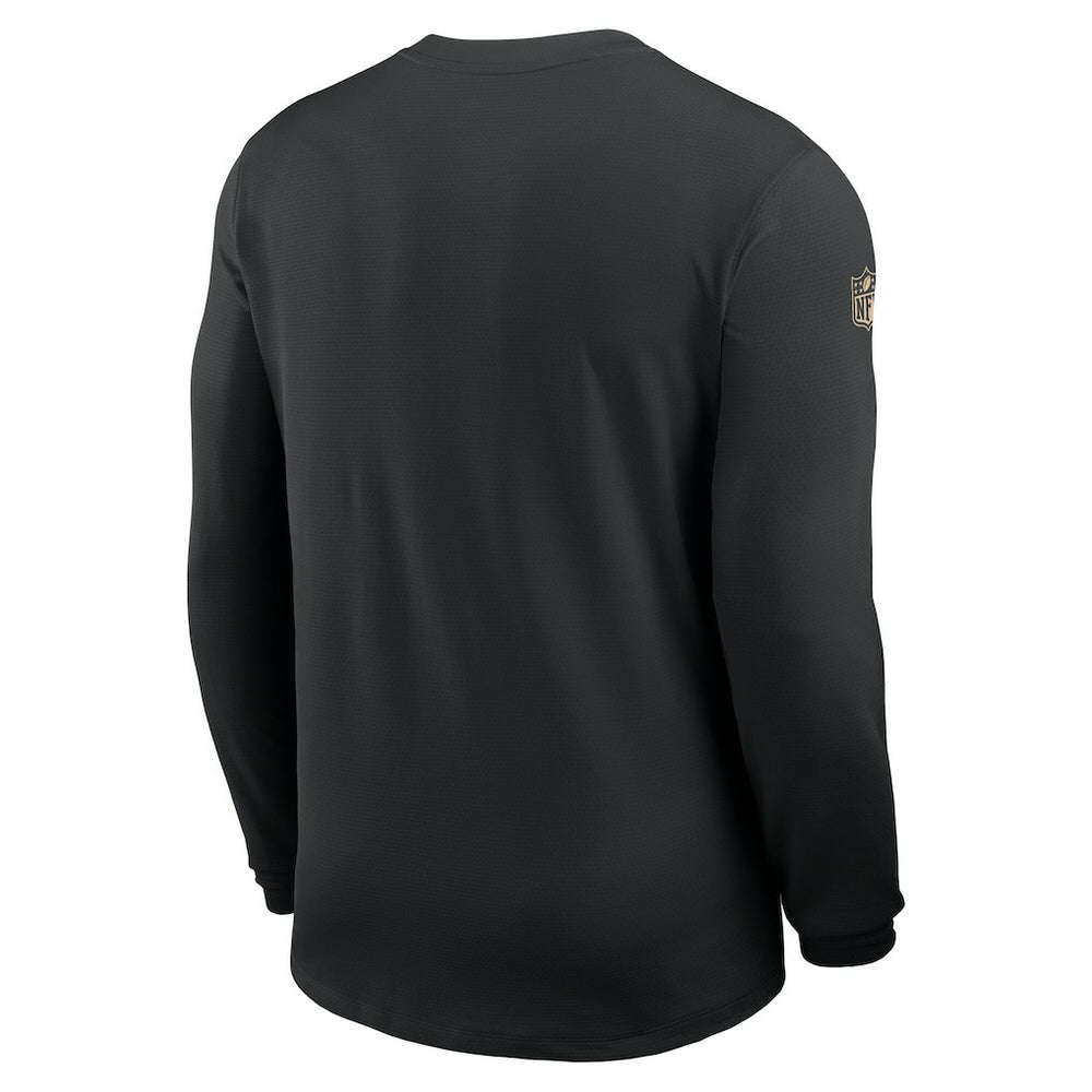 New Orleans Saints Sideline Coach UV Dri-FIT Long Sleeve Shirt Black | Nike for Sale