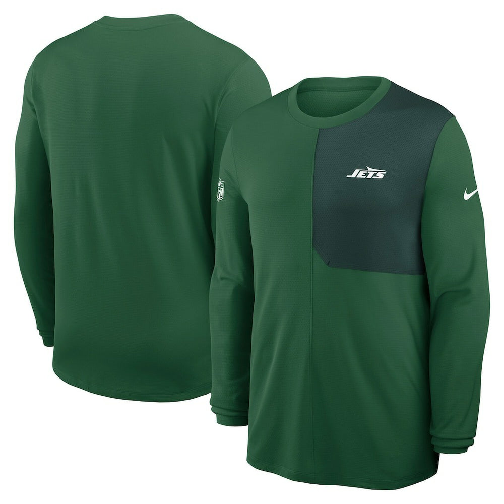 New York Jets Sideline Coach UV Dri-FIT Long Sleeve Shirt Green | Nike for Sale