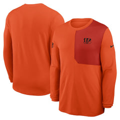 Cincinnati Bengals Sideline Coach UV Dri-FIT Long Sleeve Shirt Orange | Nike for Sale