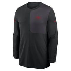 San Francisco 49ers Sideline Coach UV Dri-FIT Long Sleeve Shirt Black | Nike for Sale