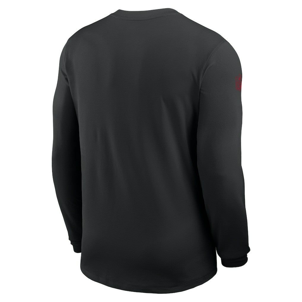 San Francisco 49ers Sideline Coach UV Dri-FIT Long Sleeve Shirt Black | Nike for Sale