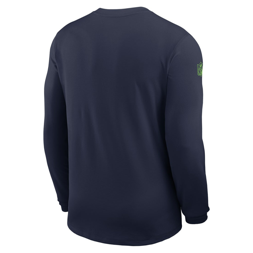 Seattle Seahawks Sideline Coach UV Dri-FIT Long Sleeve Shirt College Navy | Nike for Sale
