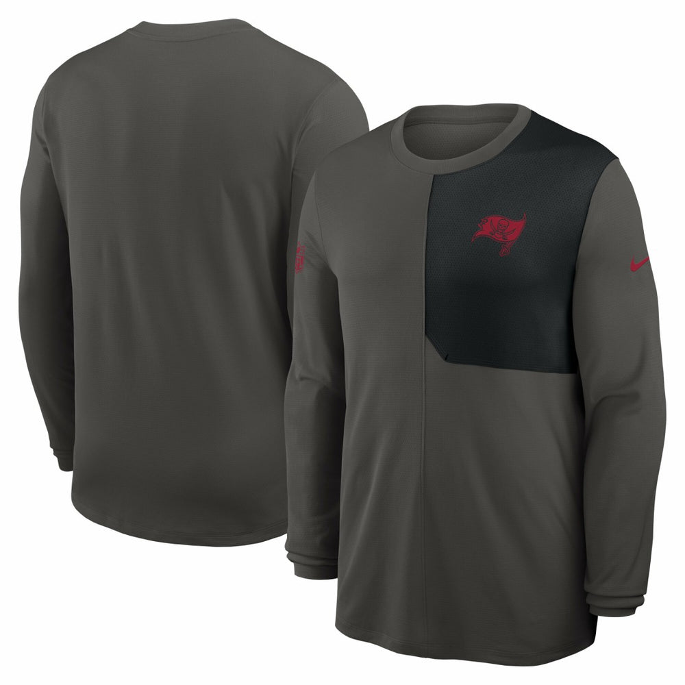 Tampa Bay Buccaneers Sideline Coach UV Dri-FIT Long Sleeve Shirt Pewter | Nike for Sale