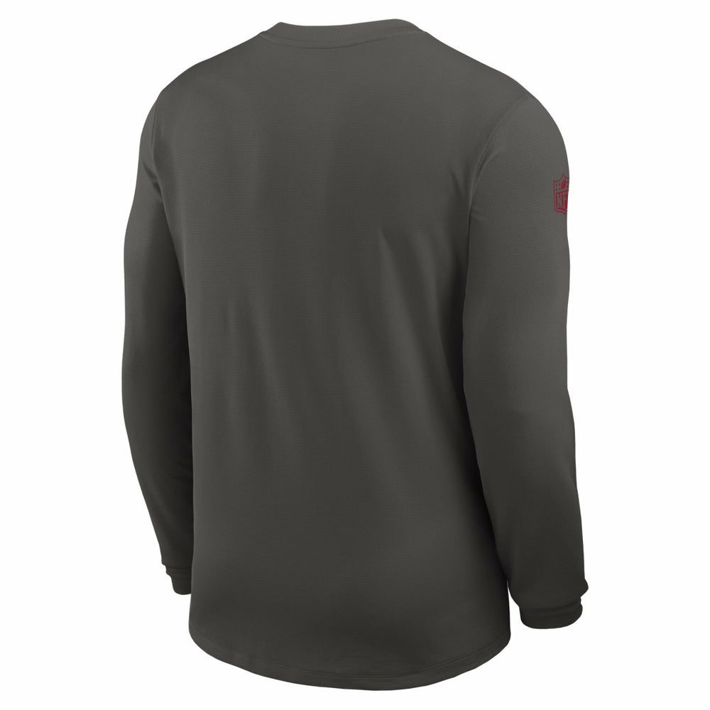 Tampa Bay Buccaneers Sideline Coach UV Dri-FIT Long Sleeve Shirt Pewter | Nike for Sale
