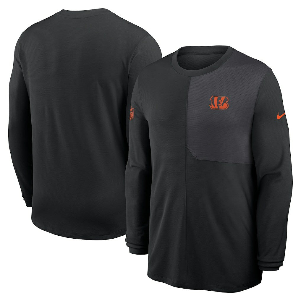 Cincinnati Bengals Sideline Coach UV Dri-FIT Long Sleeve Shirt Black | Nike for Sale