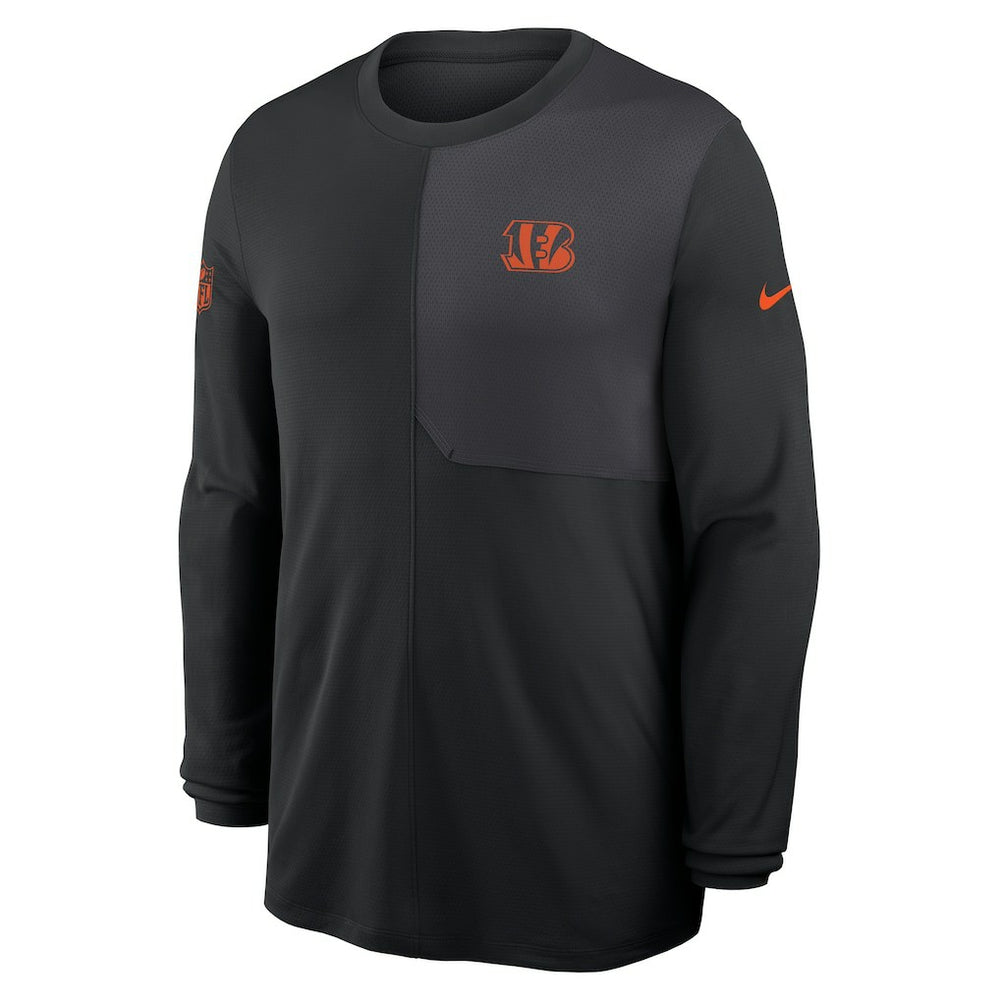 Cincinnati Bengals Sideline Coach UV Dri-FIT Long Sleeve Shirt Black | Nike for Sale