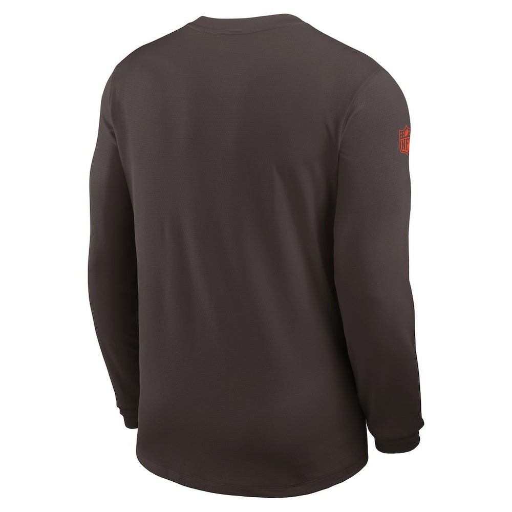 Cleveland Browns Sideline Coach UV Dri-FIT Long Sleeve Shirt Brown | Nike for Sale