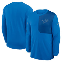 Detroit Lions Sideline Coach UV Dri-FIT Long Sleeve Shirt Blue | Nike for Sale