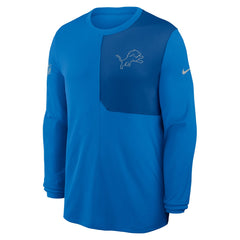 Detroit Lions Sideline Coach UV Dri-FIT Long Sleeve Shirt Blue | Nike for Sale