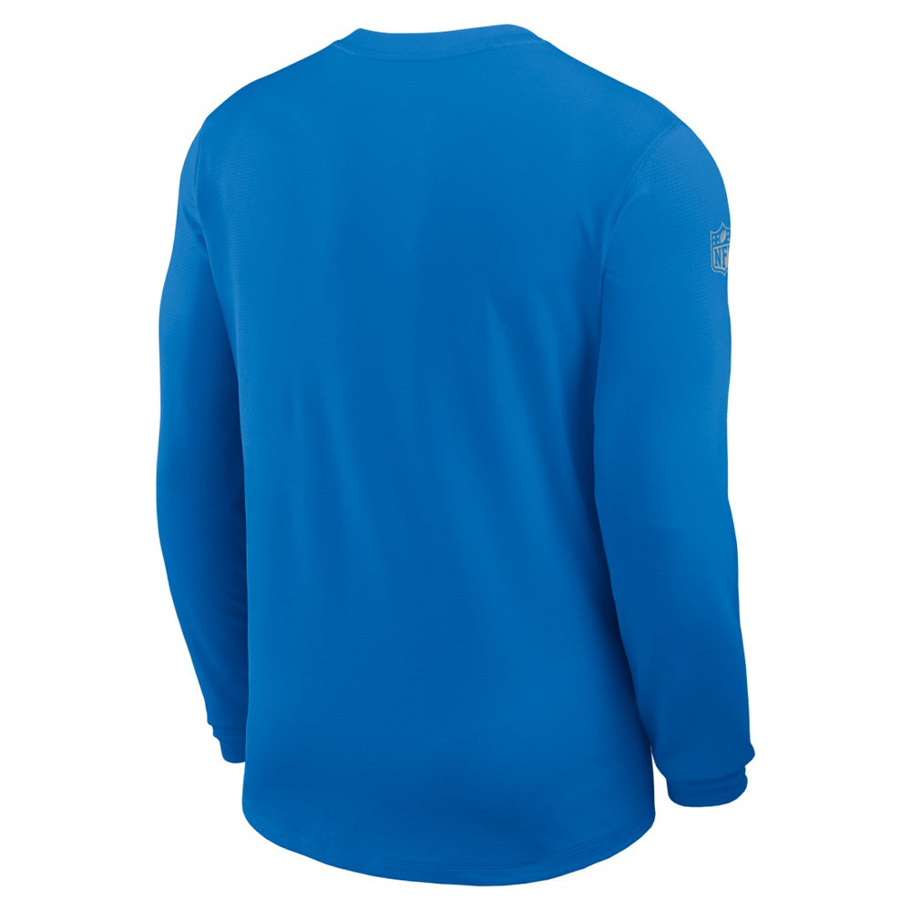 Detroit Lions Sideline Coach UV Dri-FIT Long Sleeve Shirt Blue | Nike for Sale