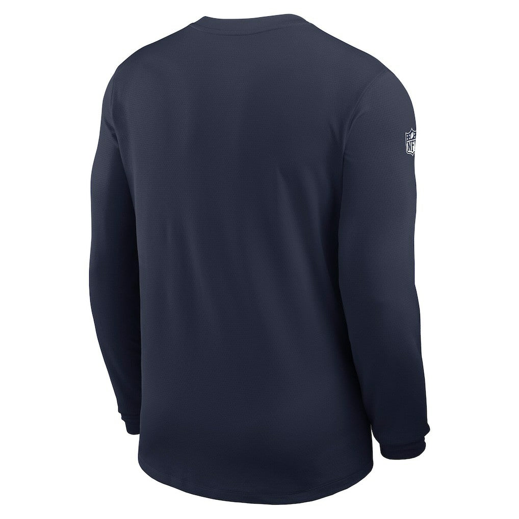 Dallas Cowboys Sideline Coach UV Dri-FIT Long Sleeve Shirt Navy | Nike for Sale