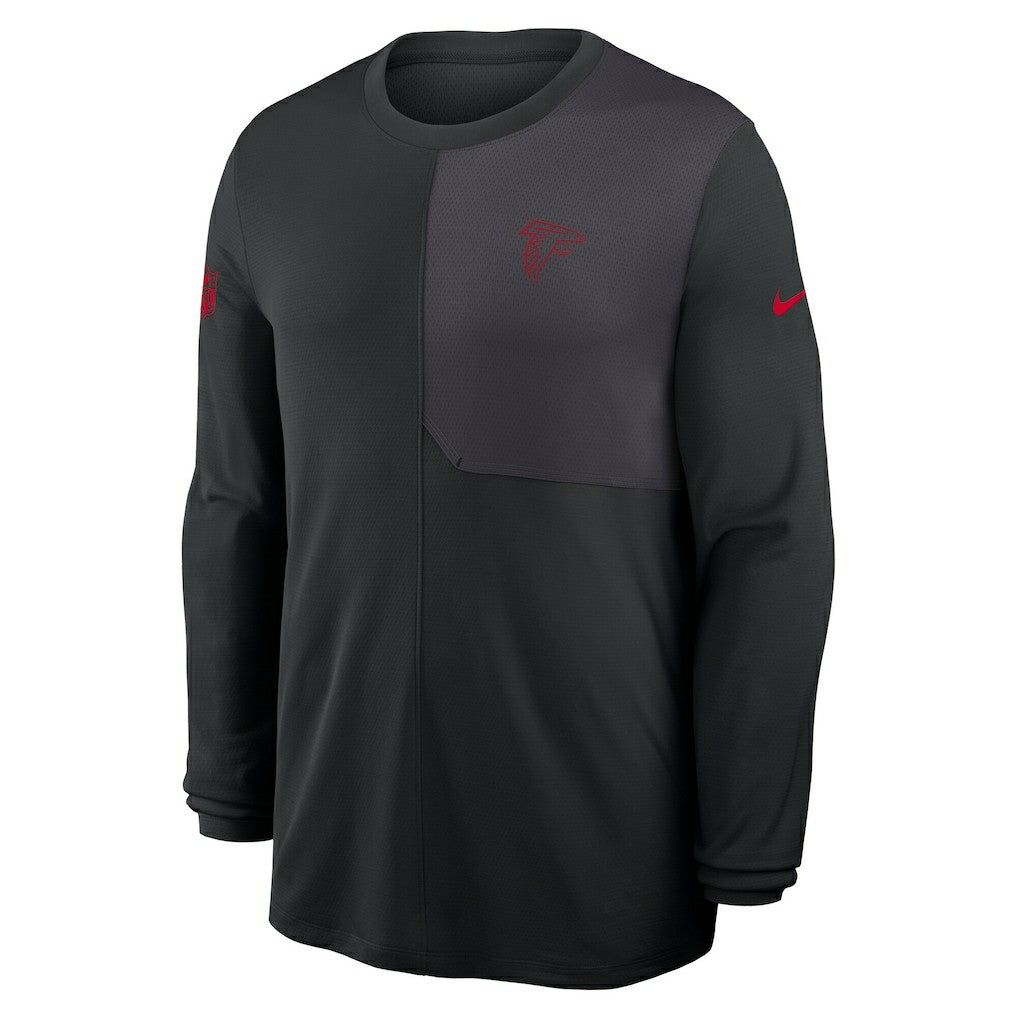 Atlanta Falcons Sideline Coach UV Dri-FIT Long Sleeve Shirt Black | Nike for Sale