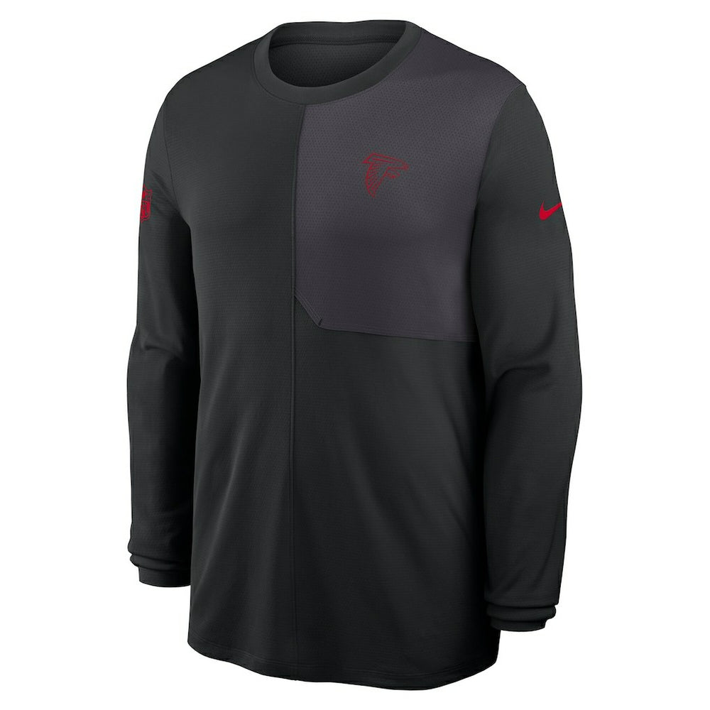 Atlanta Falcons Sideline Coach UV Dri-FIT Long Sleeve Shirt Black | Nike for Sale