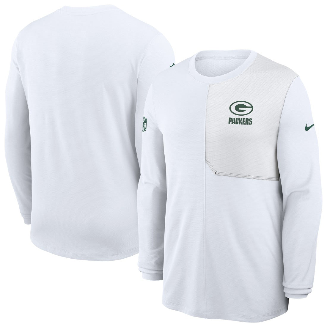 Green Bay Packers Sideline Coach UV Dri-FIT Long Sleeve Shirt White | Nike for Sale