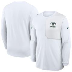 Green Bay Packers Sideline Coach UV Dri-FIT Long Sleeve Shirt White | Nike for Sale