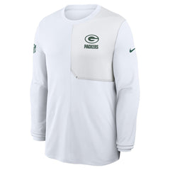 Green Bay Packers Sideline Coach UV Dri-FIT Long Sleeve Shirt White | Nike for Sale