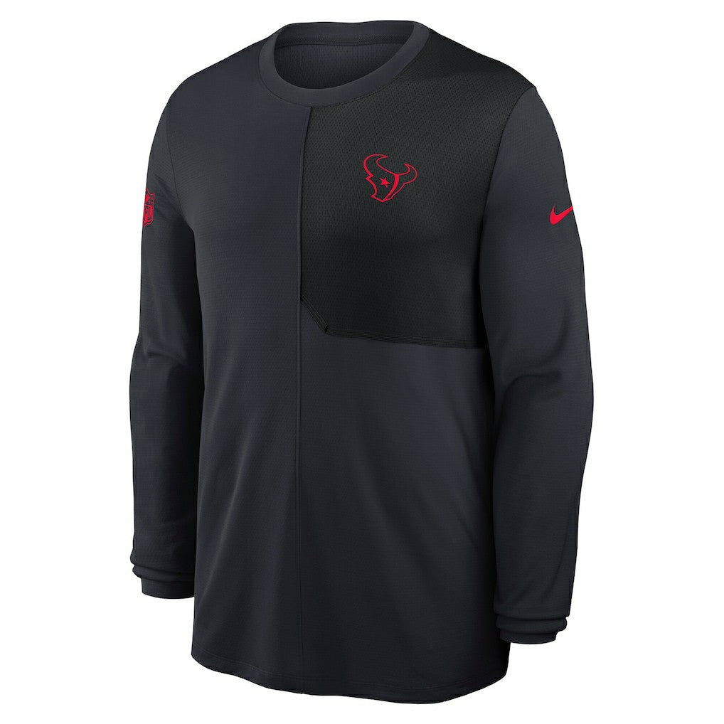 Houston Texans Sideline Coach UV Dri-FIT Long Sleeve Shirt Navy | Nike for Sale