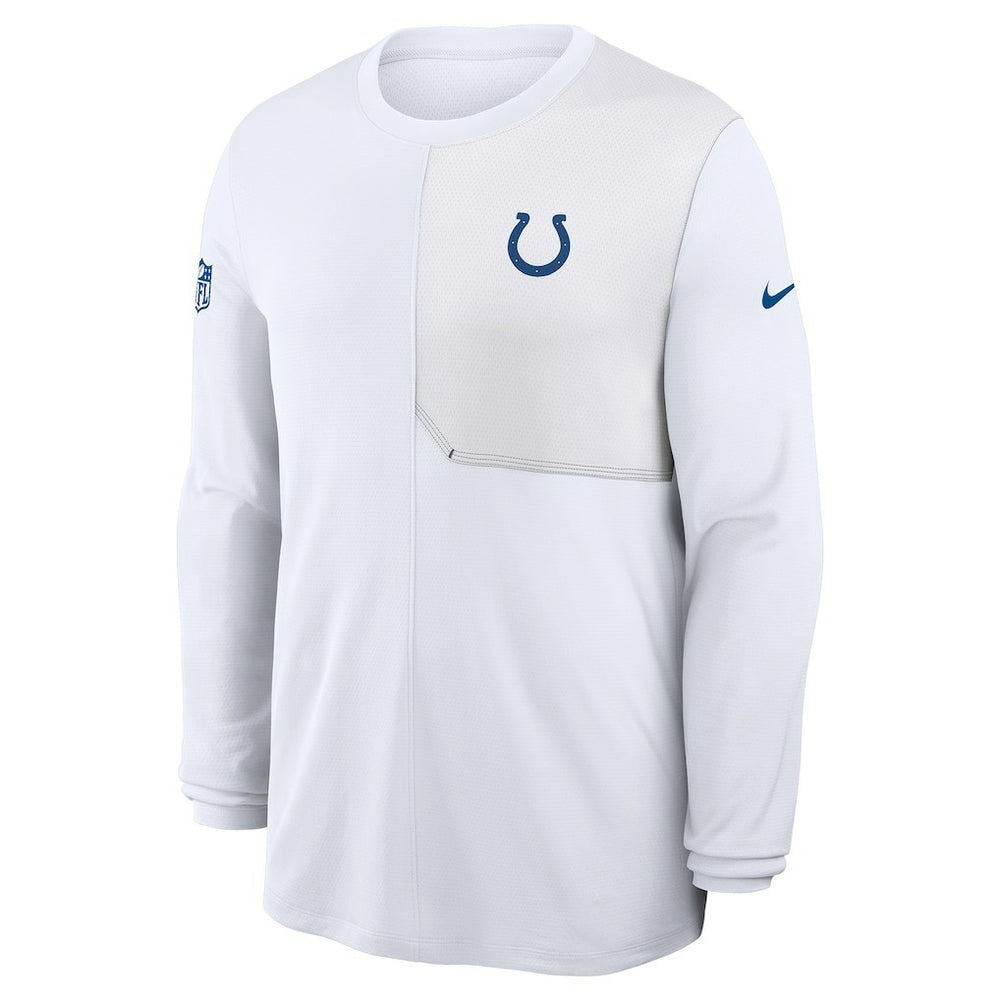 Indianapolis Colts Sideline Coach UV Dri-FIT Long Sleeve Shirt White | Nike for Sale