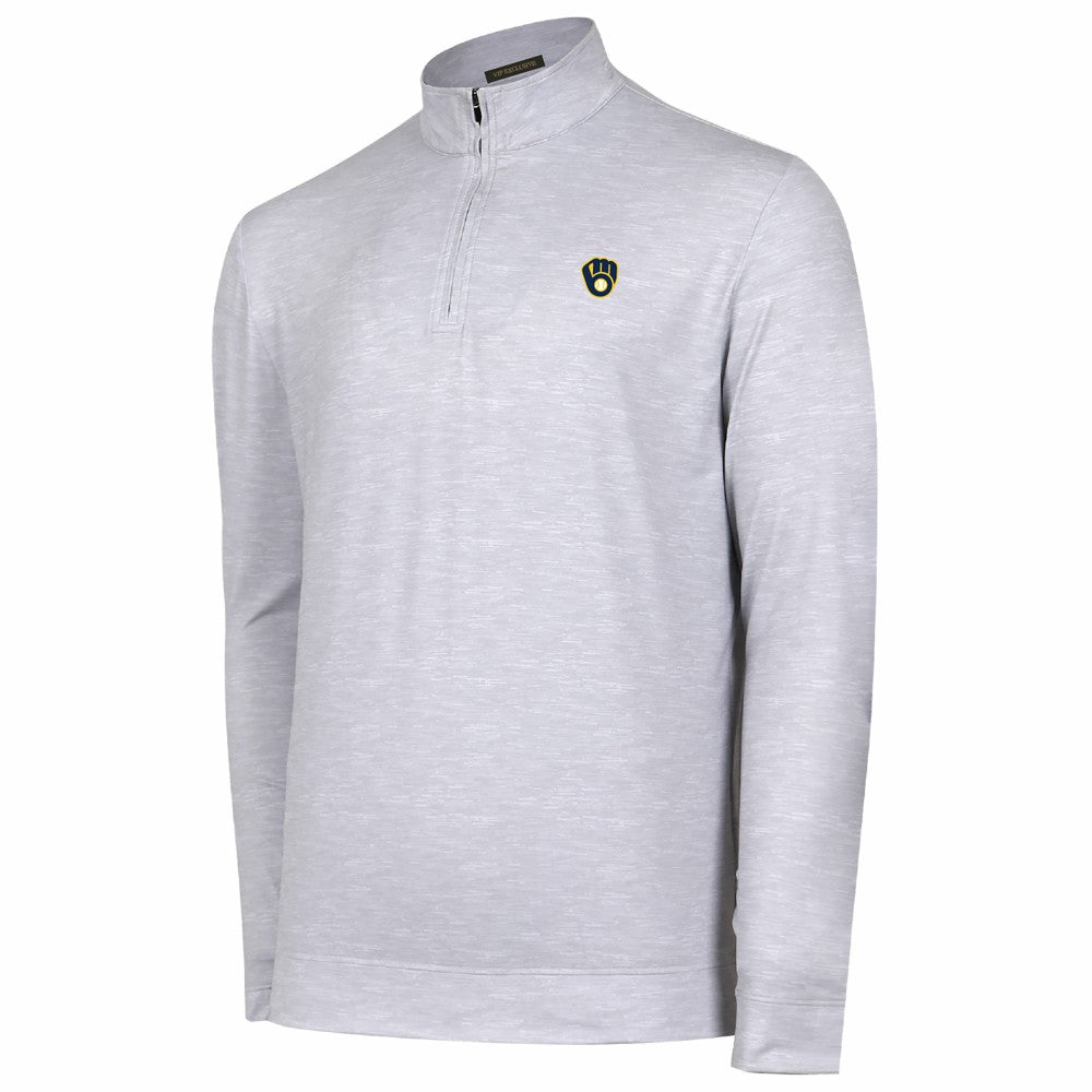 Milwaukee Brewers Sublime Tri-Blend Quarter-Zip Jacket - MLB