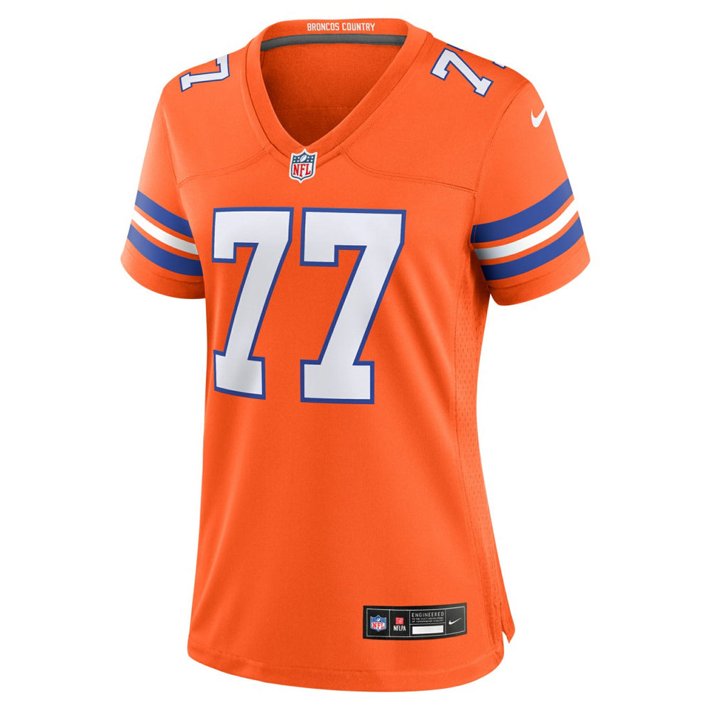 Quinn Meinerz Denver Broncos Women's Mile High Collection 1977 Throwback Player Game Jersey Orange | Nike for Sale