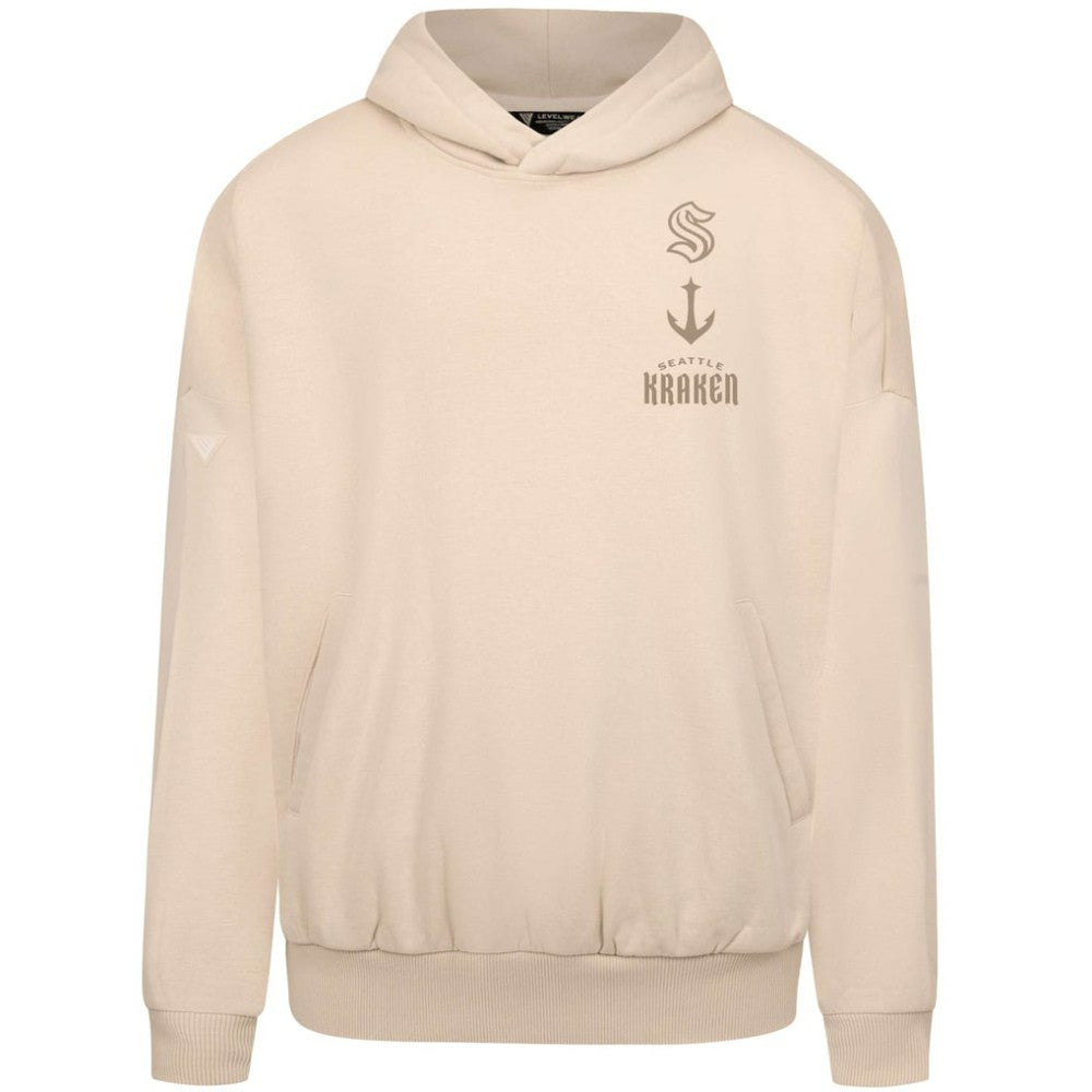 Seattle Kraken Levelwear Contact Stamp Pullover Hoodie - Cream - NHL