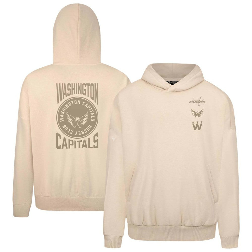 Washington Capitals Levelwear Contact Stamp Pullover Hoodie - Cream - NHL