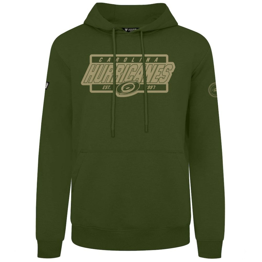 Carolina Hurricanes Levelwear Podium Pullover Hoodie - Olive - NHL